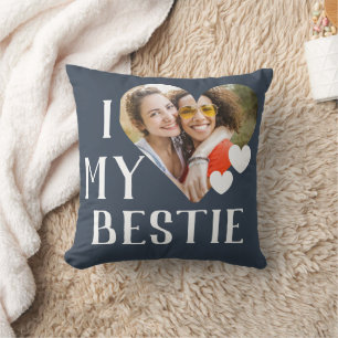 Coussin Galentines I Love My Bestie Photo personnalisée