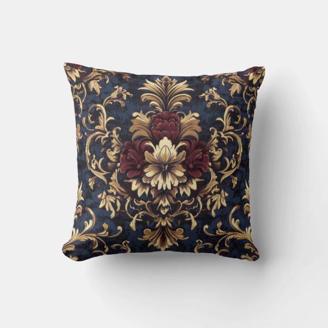Coussin Galeries florales baroques dorées (Recto)
