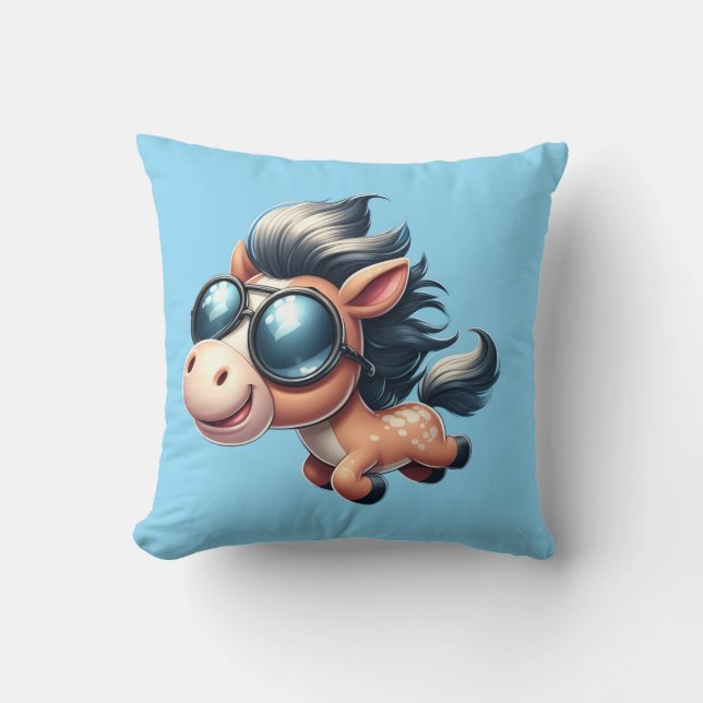 Coussin Galloping funny horse (Recto)