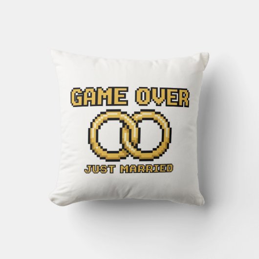 Coussin Game Over Married Funny Throw Pillow (Recto)