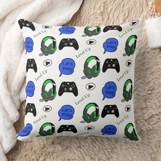 Coussin Gamer Boy Blue, Lime Green et Black (Couverture)