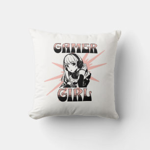 Coussin Gamer Girl Jeu vidéo