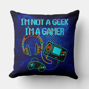 Coussin Gamer Retro Neon Blue
