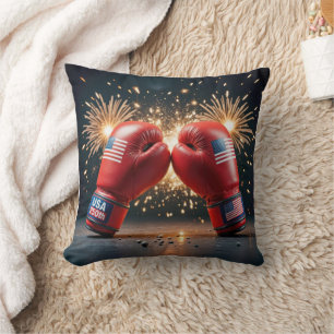 Coussin Gants de boxe rouge pour USA 250e anniversaire