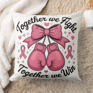 Coussin Gants de boxe Ruban Rose Sensibilisation au cancer