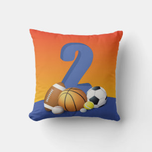 Coussin Garçon 2e anniversaire Sports Balls