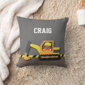 Coussin Garçon Afro-Américain Construction Excavatrice (Couverture)