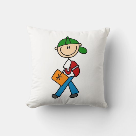 Coussin Garçon avec cartable (Recto)