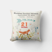 Coussin Garçon Chambre de bébé Naissance Statistiques Rena (Recto)