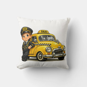 Coussin Garçon Chauffeur de Taxi Rétro avec T-Shirt de Voi
