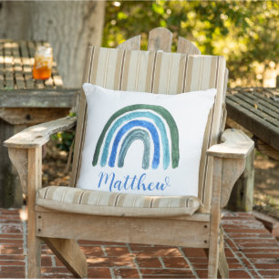 Coussin Garçon couleur bleu bohème arc-en-ciel