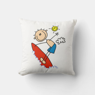 Coussin Garçon de surf en bonhomme allumette