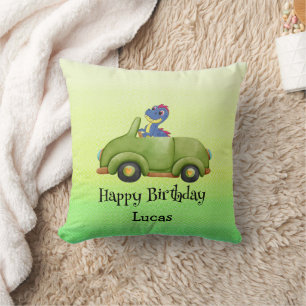 Coussin Garçon d'école d'anniversaire de voiture antique d