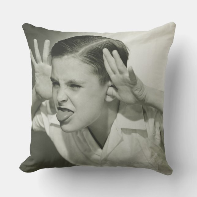 Coussin Garçon faisant le visage (Recto)