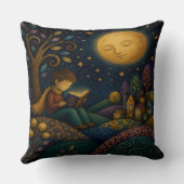 COUSSIN GARÇON FANTAISISTE LISANT SOUS LA LUNE (Verso)