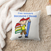 Coussin Garçon intelligent parce que je lis (Couverture)