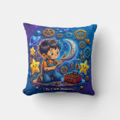 Coussin ~ GARÇON MÉCANICIEN DE L'ESPACE ~ Cute Vintage~ (Recto)