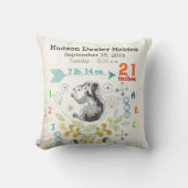 Coussin Garçon Naissance bébé Écureuil Motif (Recto)