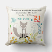 Coussin Garçon Nursery Bébé Naissance Stat Renard Flèche M (Recto)