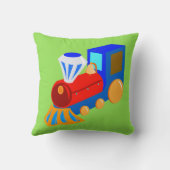 Coussin Garçon Red Blue Train avec Blue & Green Backs (Verso)