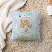 Coussin GARÇONS BAPTISME - BLUE Angel Teddy ours personnal (Couverture)