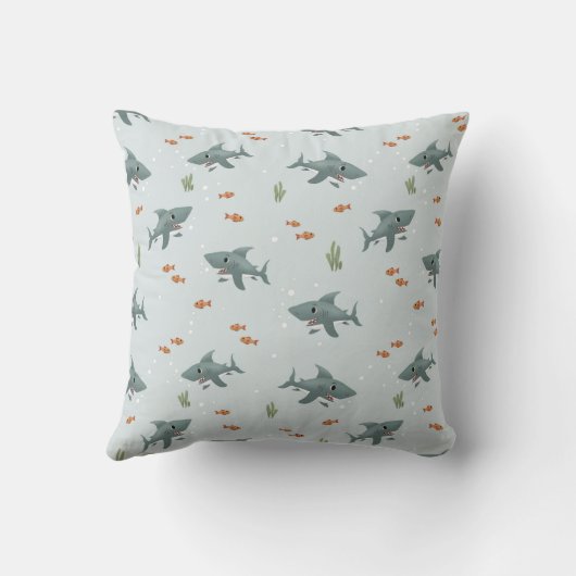 Coussin Garçons Bleu Cute Shark Keepsaké statistiques de n (Verso)