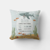 Coussin Garçons Bleu Cute Shark Keepsaké statistiques de n (Recto)