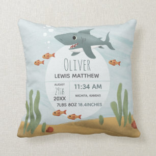Coussin Garçons Bleu Cute Shark Keepsaké statistiques de n