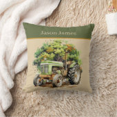 Coussin Garçons cool Amateurs de tracteur ajouter le nom (Couverture)