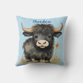 Coussin Garçons de vache Highland bébé Personnalisés (Verso)