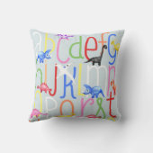 Coussin Garçons Dinosaur Alphabet & Nom Enfants Nursery (Verso)