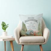 Coussin Garçons Jote Ours de forêt Naissance Statistiques  (Chaise)