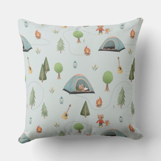 Coussin Garçons Jote Ours de forêt Naissance Statistiques  (Verso)