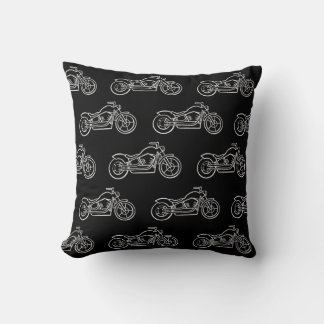 Coussin Garçons moto course vélo moto noir blanc