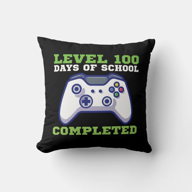 Coussin Garçons Niveau 100 Jours d'école terminés  (Recto)