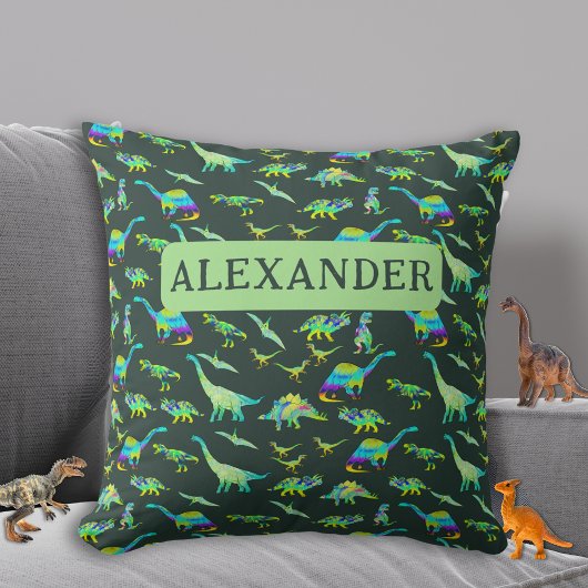 Coussin Garçons Personnalisés Dinosaure Vert