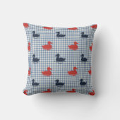 Coussin Garçons Préparatoires Canard & Gingham Navy Rouge (Recto)