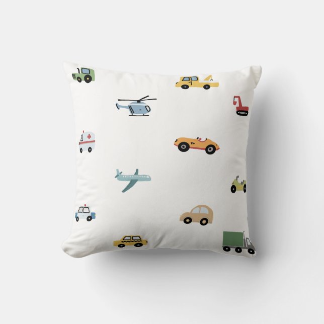 Coussin Garçons transport mignonne Motif automobile Monogr (Recto)