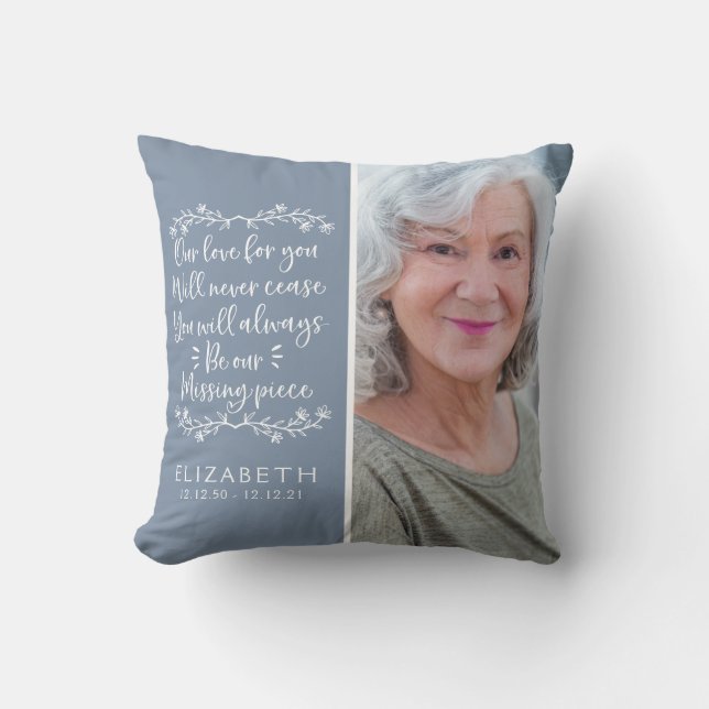 Coussin Garde-photo de la famille bleue (Recto)