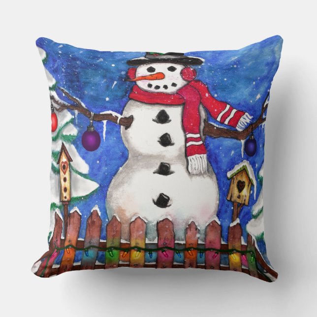 Coussin Garden Snowman (Recto)
