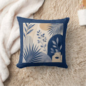 Coussin Gardens Syracuse Abstract Navy Leaf Cushion (Couverture)