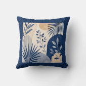 Coussin Gardens Syracuse Abstract Navy Leaf Cushion (Verso)