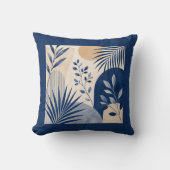 Coussin Gardens Syracuse Abstract Navy Leaf Cushion (Recto)