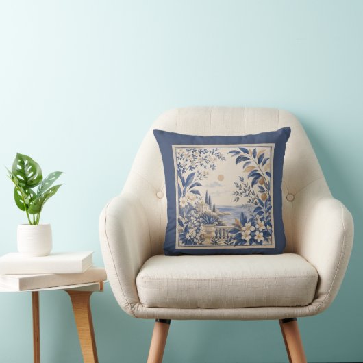 Coussin Gardens Syracuse Coastal Landscape Cushion (Chaise)