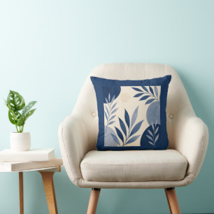 Coussin Gardens Syracuse Ivory Blue Foliage Cushion