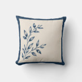 Coussin Gardens Syracuse Minimalist Blue Leaf Cushion (Recto)