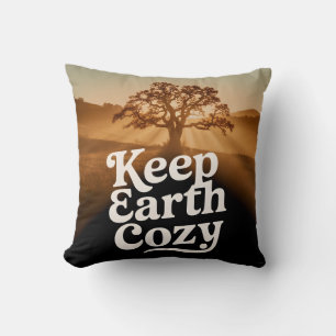 Coussin Garder la Terre Confortable Arbre Vie Vintage Espr