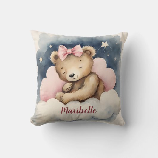 Coussin Garderie personnalisée pour bébés céleste (Recto)