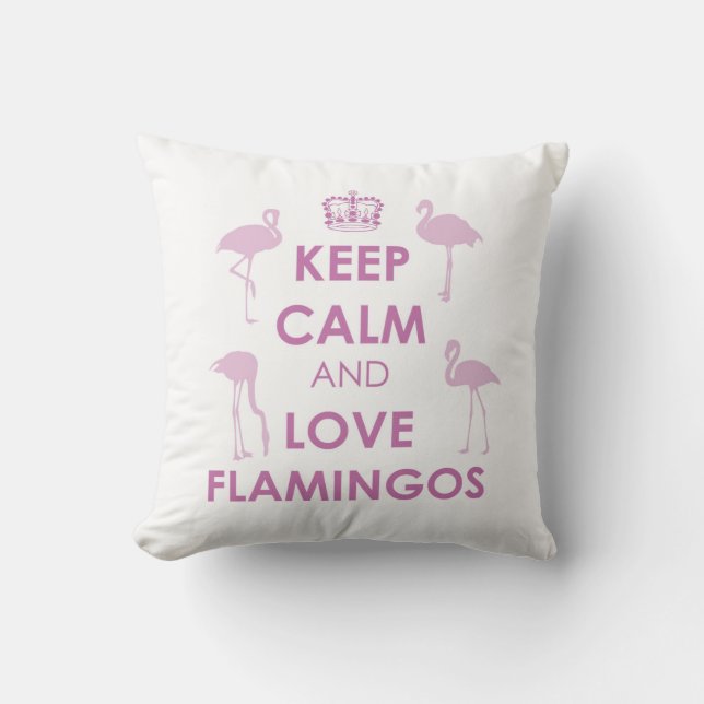 Coussin Gardez le calme et aimez les Flamants roses (toute (Recto)