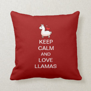 Coussin Gardez le calme et aimez les lamas